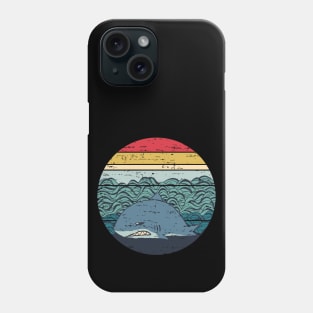 Funny Lazy Megalodon Retro Sunset Distressed Vintage Rainbow Colors Phone Case