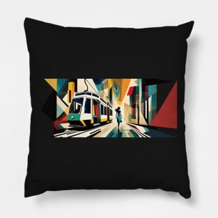 The Art of Trams - Soviet Realism Style #001 - Mugs For Transit Lovers Pillow