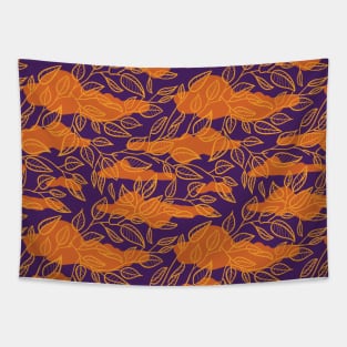 Minimalist Leaf Line Art Illustration as a Seamless Surface Pattern Design Tapestry