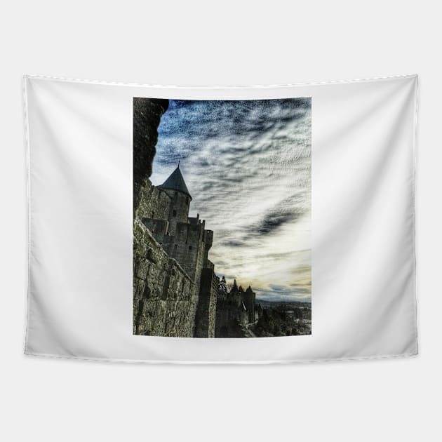 Brooding castle Tapestry by ChristmasPress