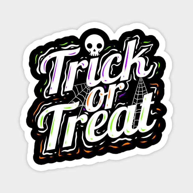 Trick Or Treat Spiderweb Halloween Magnet by SinBle