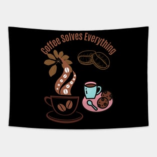 Coffee Solves Everything Tapestry