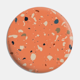 Terrazzo Abstract Pattern Orange Pin