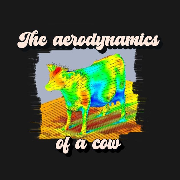 The Aerodynamics of a Cow - Random Funny Abstract Meme with Retro Font Design by TheMemeCrafts