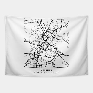 VIENNA AUSTRIA BLACK CITY STREET MAP ART Tapestry