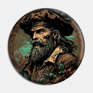 Vintage Pirate Captain Classic Art Design Pin