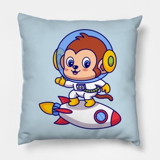 Surfing Monkey Astronaut Pillow