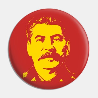 Stalin Yellow On Red Soviet Style Pop Art Pin