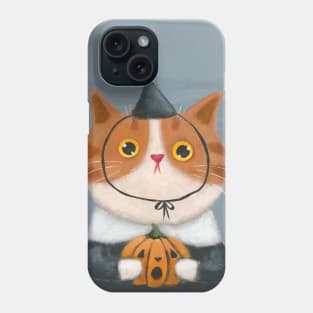 Witch Kitty and Pumpkin Phone Case