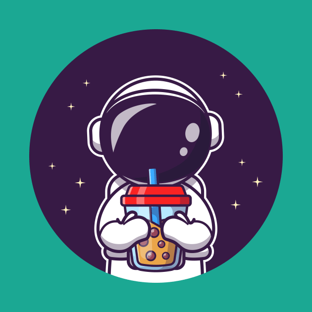 Cute Astronaut Sipping Boba Milk Tea by Catalyst Labs