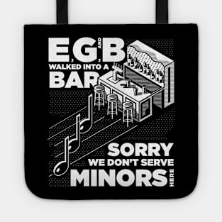 No Minors Allowed - Funny Puns for Musicians and Music Lovers Tote