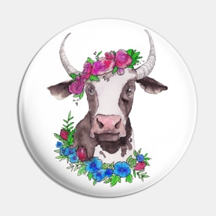 Spring flower Cow Pin
