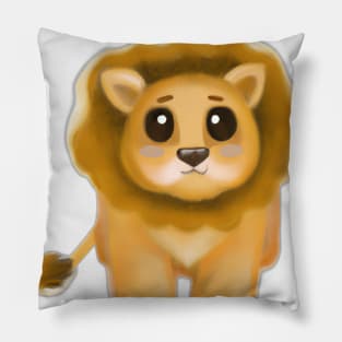 Cute Lion Drawing Pillow