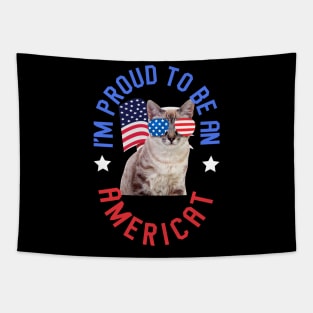 I'm Proud To Be An Americat - Funny Cat Tapestry