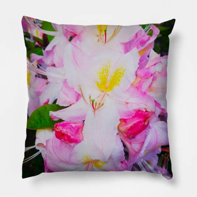 Beautiful Garden White Lily Flowers Pillow by colorful444