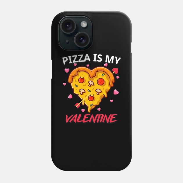 Pizza Is My Valentine Funny Valentines Day Heart Shape 2024 Phone Case by Neldy