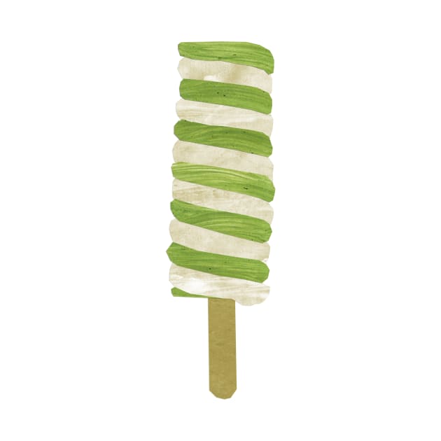 Ice lolly - green and cream spiral by Babban Gaelg