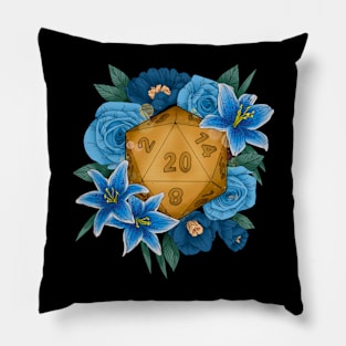 Blue D20 Pillow