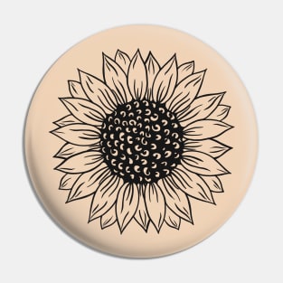 sunflower drawing black style and pink background Pin