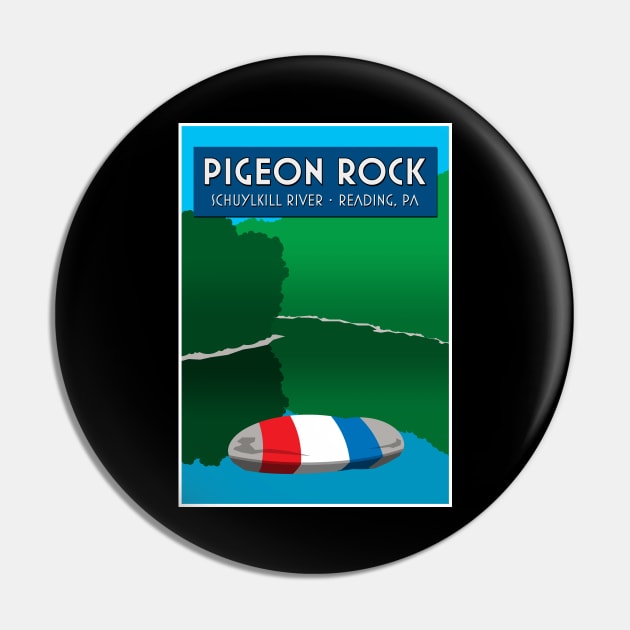 Pigeon Rock - Schuylkill River Pin by GloopTrekker Select