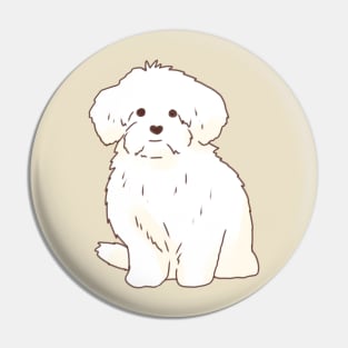 Maltese illustration Pin