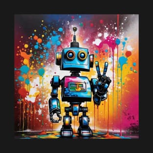 Colorful Peace Robot T-Shirt