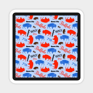 Buffalo New York WNY 716 BuffaLove Pattern Magnet