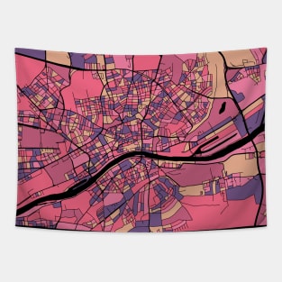 Frankfurt Map Pattern in Purple & Pink Tapestry