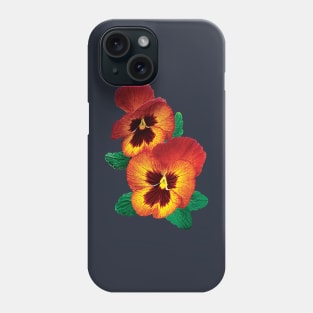 Pansies - Bronze and Yellow Pansies Phone Case