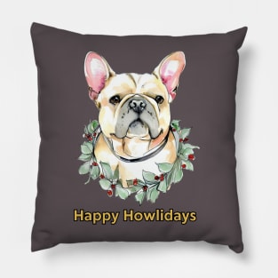 Happy Howlidays French Bulldog Pillow