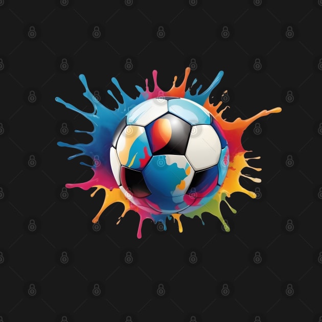 Color Splash Football Soccer Ball Lover Design by TF Brands