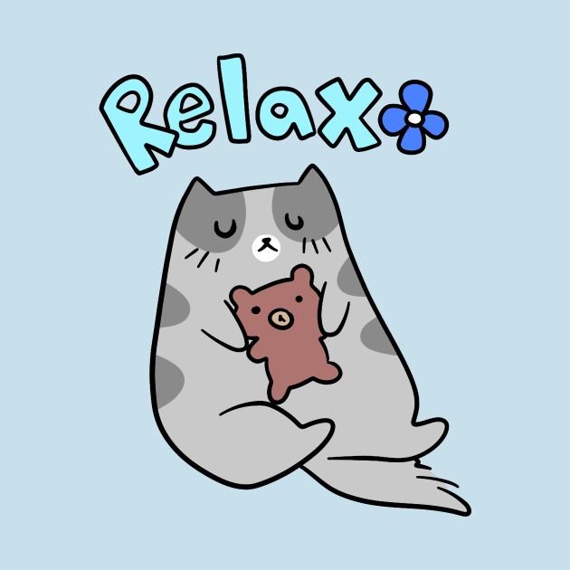 Relax Cat and Teddy by saradaboru