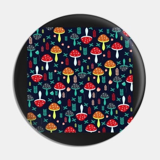 Multicolored mushrooms Pin