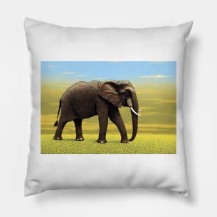 Elephant At Sunrise Pillow