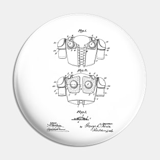 Football Protective Apparel Vintage Patent Hand Drawing Pin