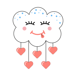 Cute Kawaii Sky With hearts T-Shirt