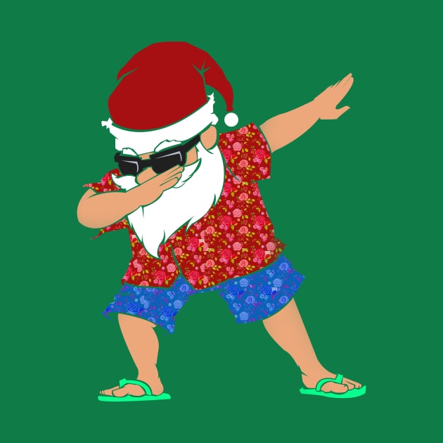 'Dabbing Santa in Hawaiian' Hilarous Santa Gift by ourwackyhome