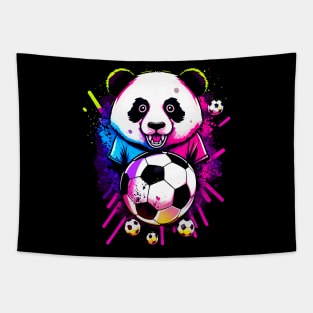 Soccer Panda - Soccer Futball Football - Graphiti Art Graphic Paint Tapestry