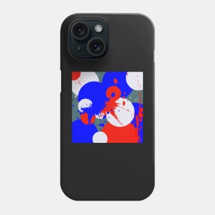 red white and blue abstract design Phone Case