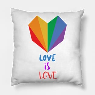 Love is Love - Rainbow Heart Pillow