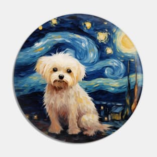 Maltese dog Night Pin