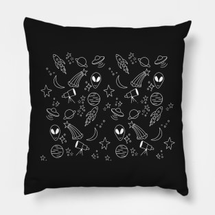 White Space Icon Pattern Pillow