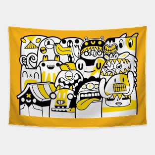 Doodle YELLOW CAB Tapestry