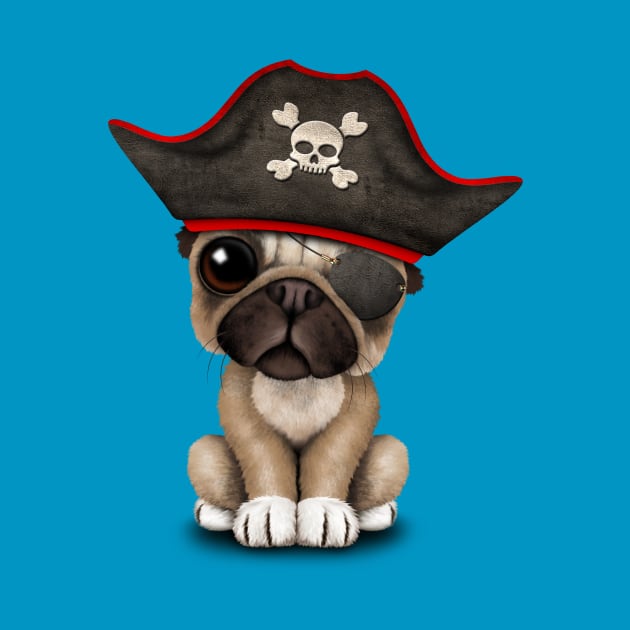 Cute Pug Puppy Pirate by jeffbartels