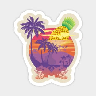 Sunset Pineapple Beach Magnet