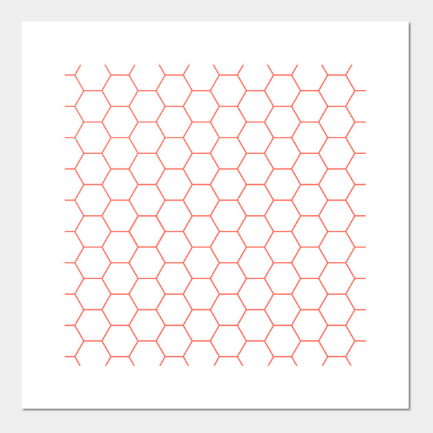 Living Coral Hexagon Design Living Coral Posters And Art Prints Teepublic