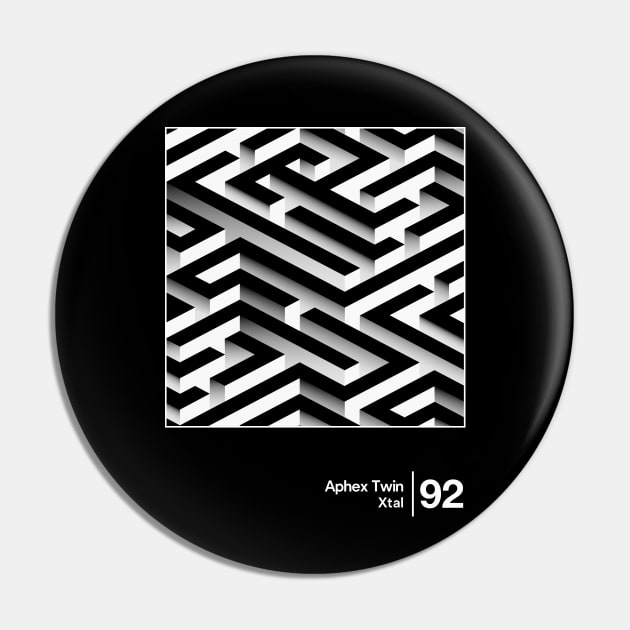 Aphex Twin - Xtal / Minimalist Style Graphic Design Pin by saudade