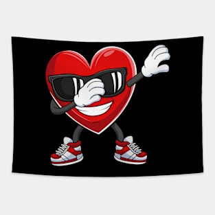 Dabbing Heart Cute Valentines Day Gift For Boys Kids Tapestry