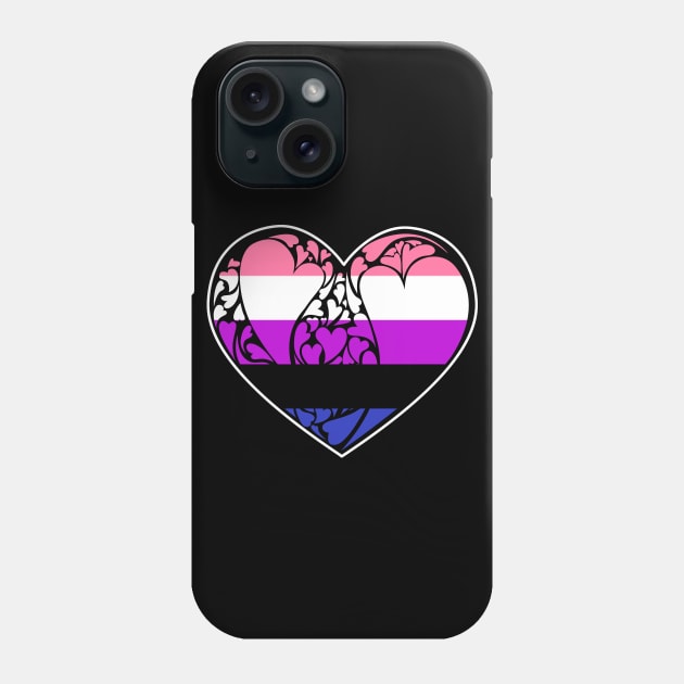 Genderfluid Flag LGBT+ Heart Phone Case by aaallsmiles