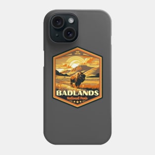 Badlands National Park Vintage WPA Style National Parks Art Phone Case